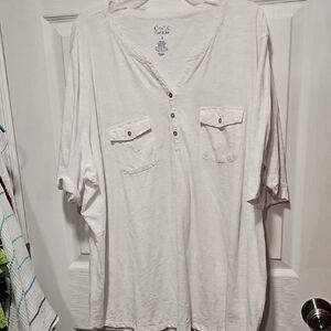 croft & barrow White Tee with Navy Print